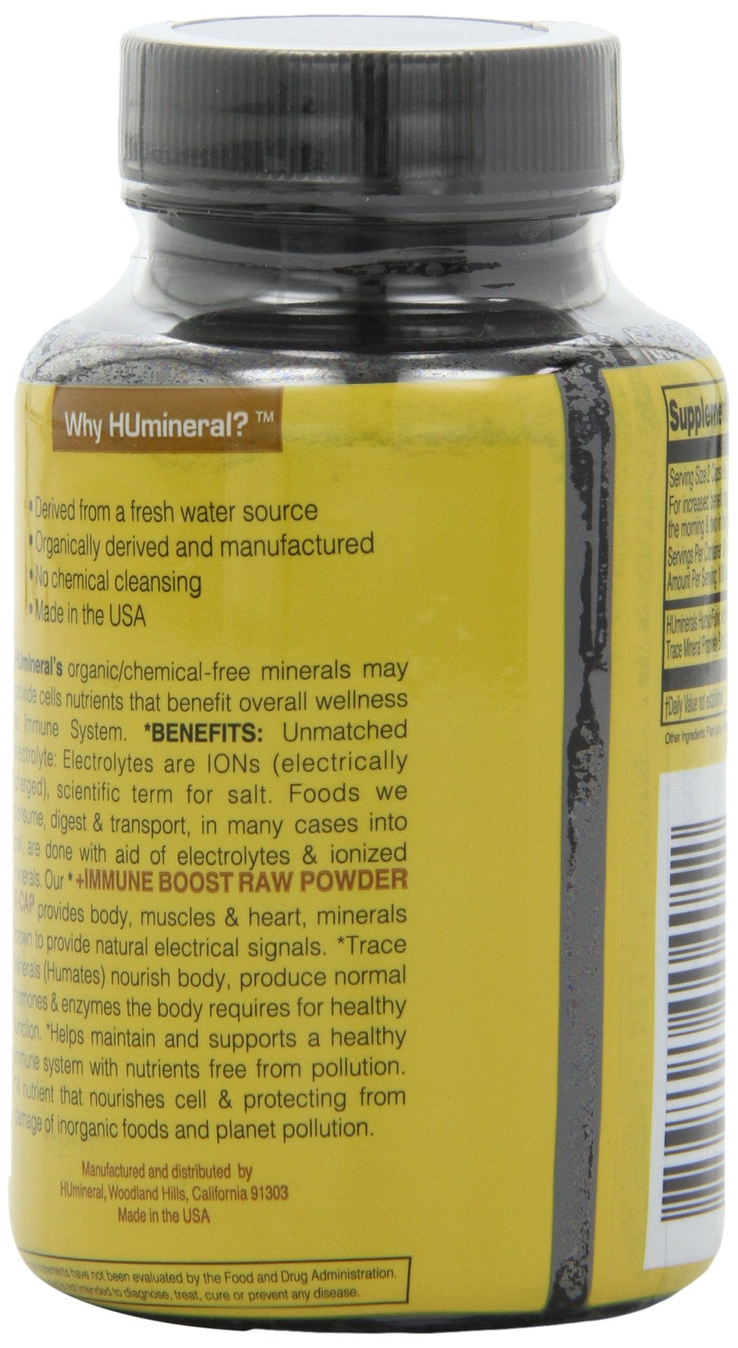 Humineral Humic and Fulvic Mineral Immune Boost Raw Powder Mineral Supplement, 60 Count
