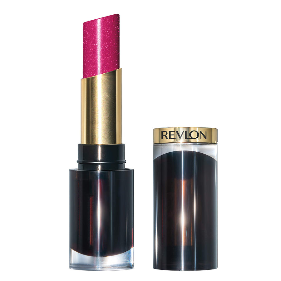 Super Lustrous Glass Shine Lipstick, Flawless Moisturizing Lip Color with Aloe, Hyaluronic Acid and Rose Quartz, Cherries in the Snow (004), 0.15 oz