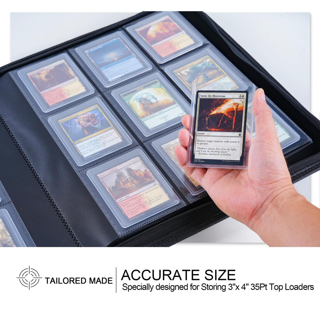 Binder Compatible with Yugioh Cards with Sleeves, 720 Card Holders Book Compatible with Yu-Gi-Oh Trading Cards - Card Collector Album with 40 Pcs 9-Pocket Pages