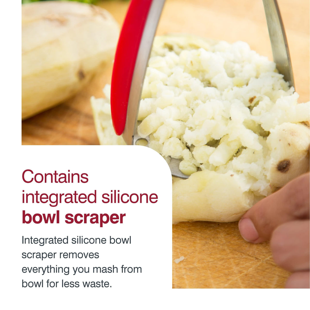 Stainless Steel Potato Masher - Food Smasher Tool for Healthy Meal Prep - Mashed Potato & Avocado Masher - Stainless Steel Masher for Family Dinner - Kitchen Tools & Essentials