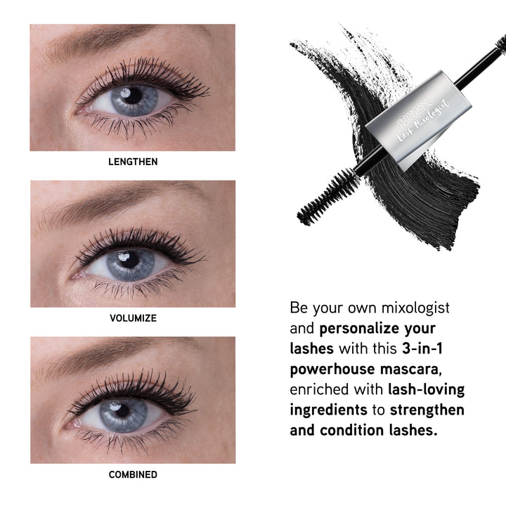 Lash Mixologist 3-in-1 Mascara Black, Strengthen & Condition , Dermatologist Approved. Clinically Tested. Ophthalmologist Approved.