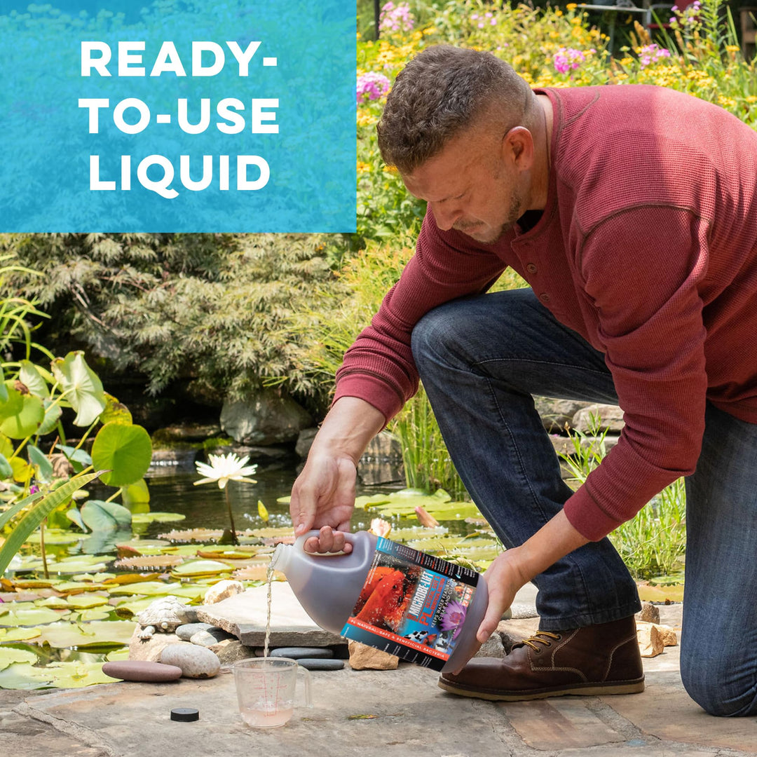 10PLQ PL Pond Bacteria and Outdoor Water Garden Cleaner, Safe for Live Koi Fish, Plant Life, and Decor, 32 Ounces