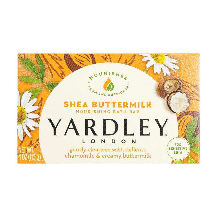 London Nourishing Bath Soap Bar Shea Buttermilk for Sensitive Skin, Gently Cleanses with Delicate Chamomile & Creamy Buttermilk, 4.0 oz Bath Bar, 1 Soap Bar