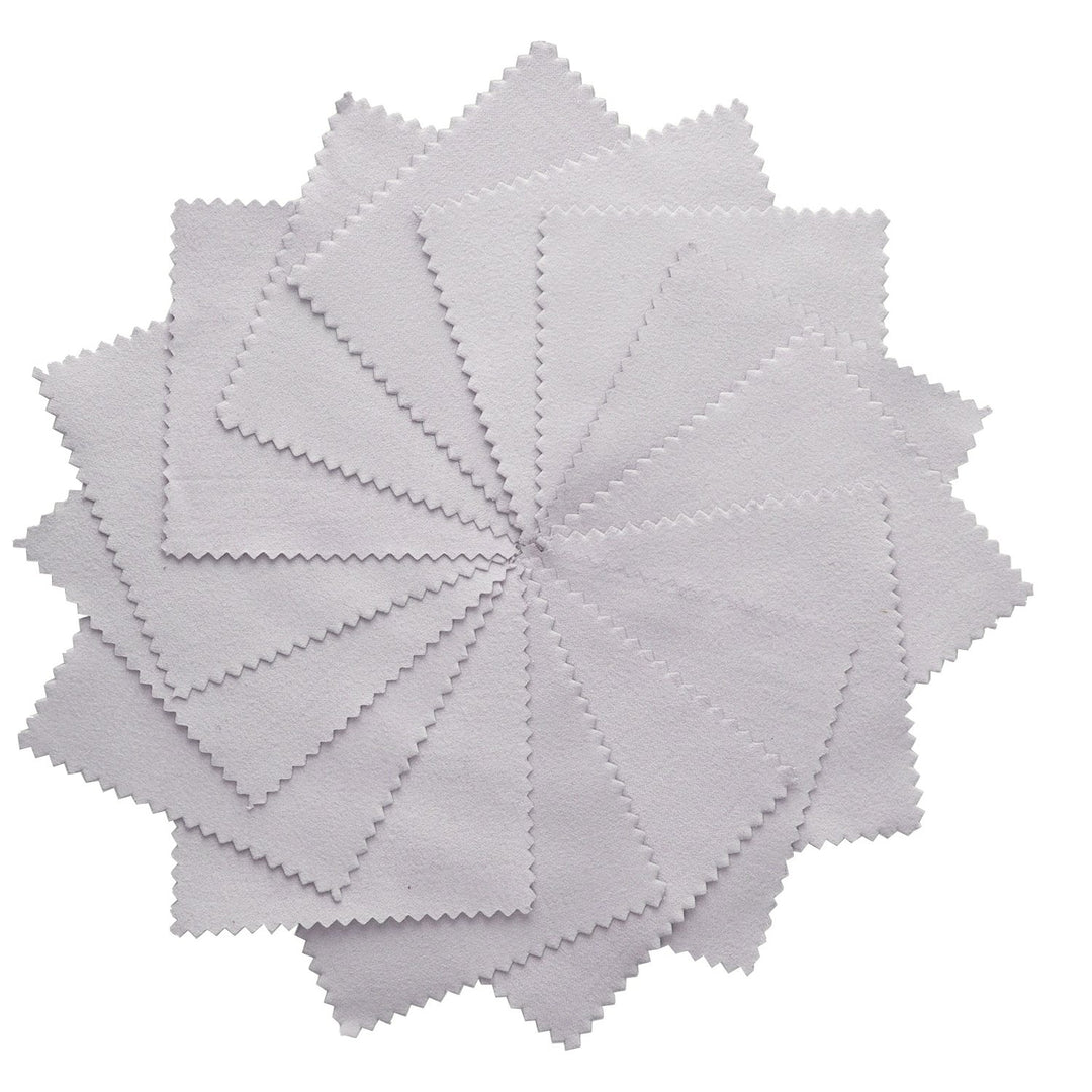 Jewelry Cleaning Cloth Polishing Cloth for Sterling Silver Gold Platinum, 50 Pack (Grey)