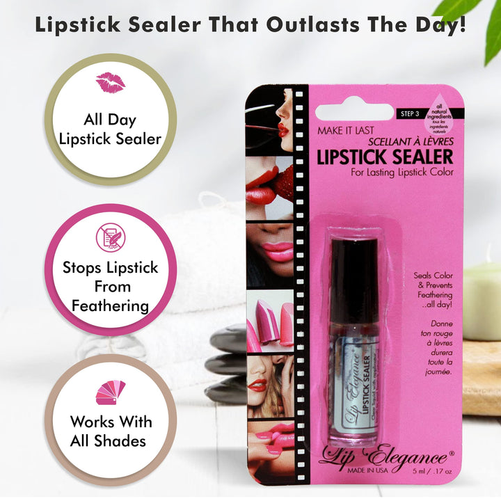 Lipstick Sealer - Long Lasting Lipstick Sealer with Brush Applicator - Waterproof, Smudge Proof, Oilproof - All Day Liplock Effect 0.17 Fl Oz