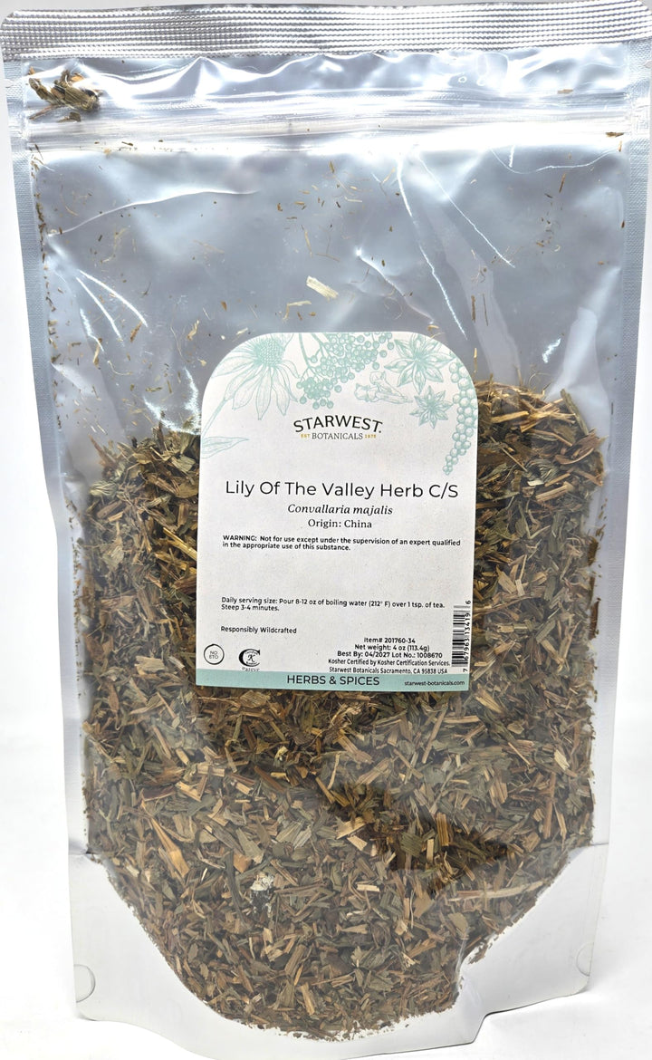 4 oz of wildcrafted Lily of The Valley Herb Cut and Sifted (C/S)