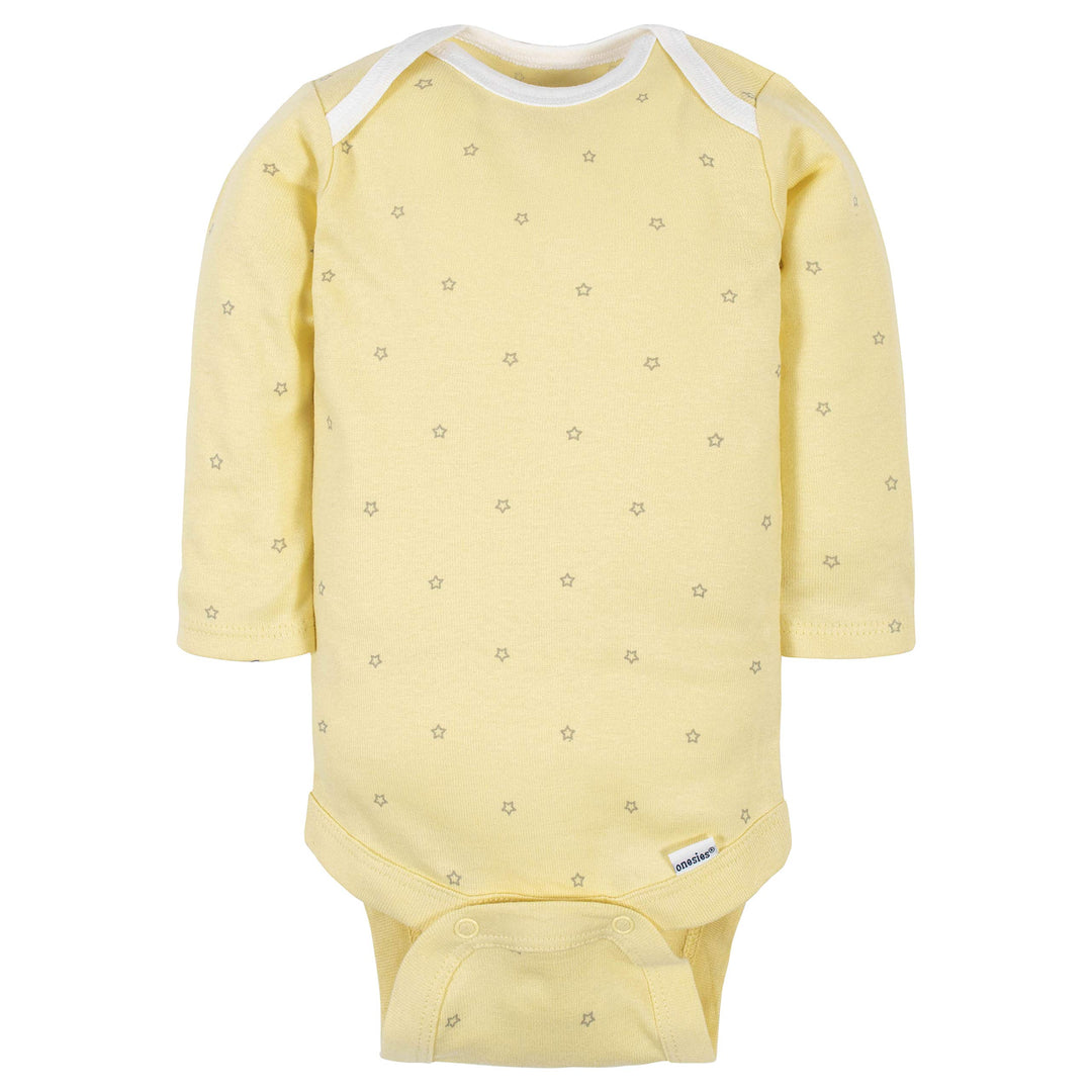 Unisex Baby6 Pack Long-Sleeve Onesies BodysuitWords Grey0-3 Months