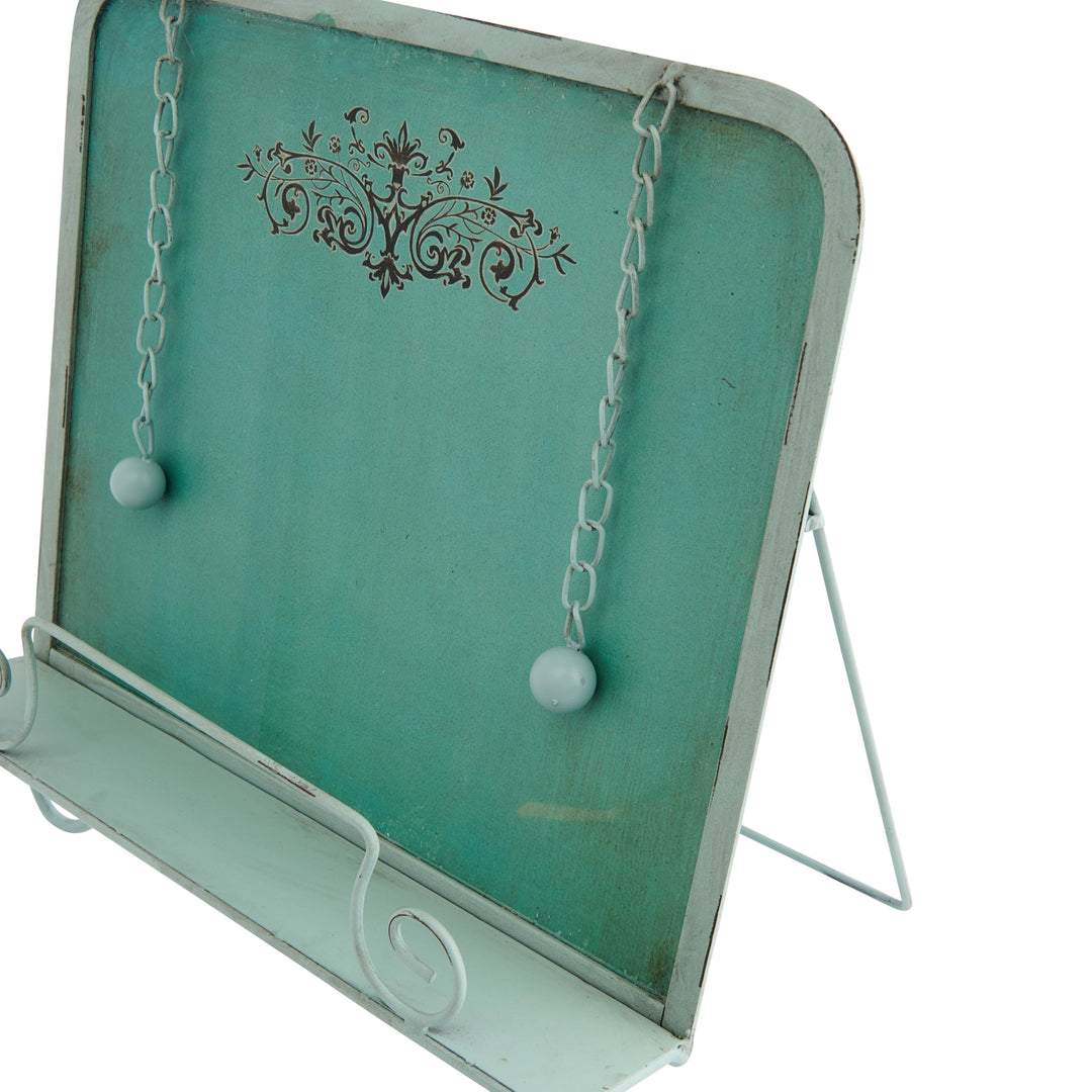 Metal Cookbook Holder, Aqua