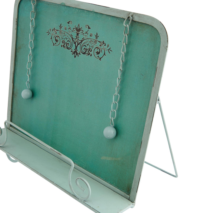 Metal Cookbook Holder, Aqua