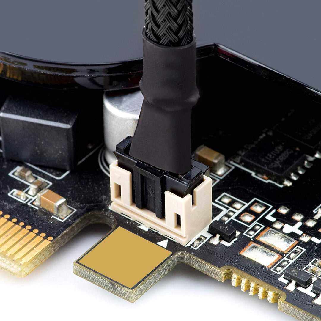 Micro 4 Pin PWM GPU Dual Fan Splitter Adapter Cable Black Sleeved for Graphics Cards 12 Inches