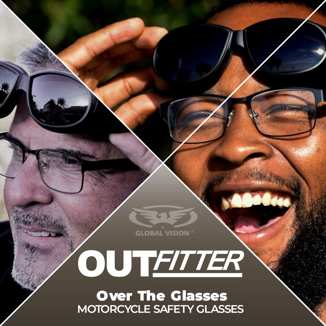 Outfitter Padded Fit-Over Motorcycle Safety Sunglasses (Smoke Lens)