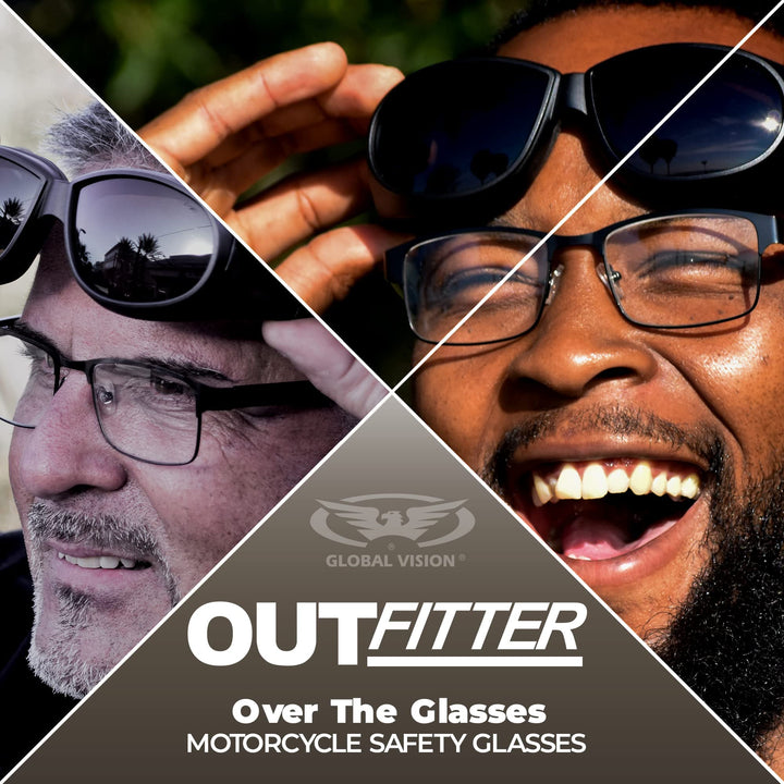 Outfitter Padded Fit-Over Motorcycle Safety Sunglasses (Smoke Lens)