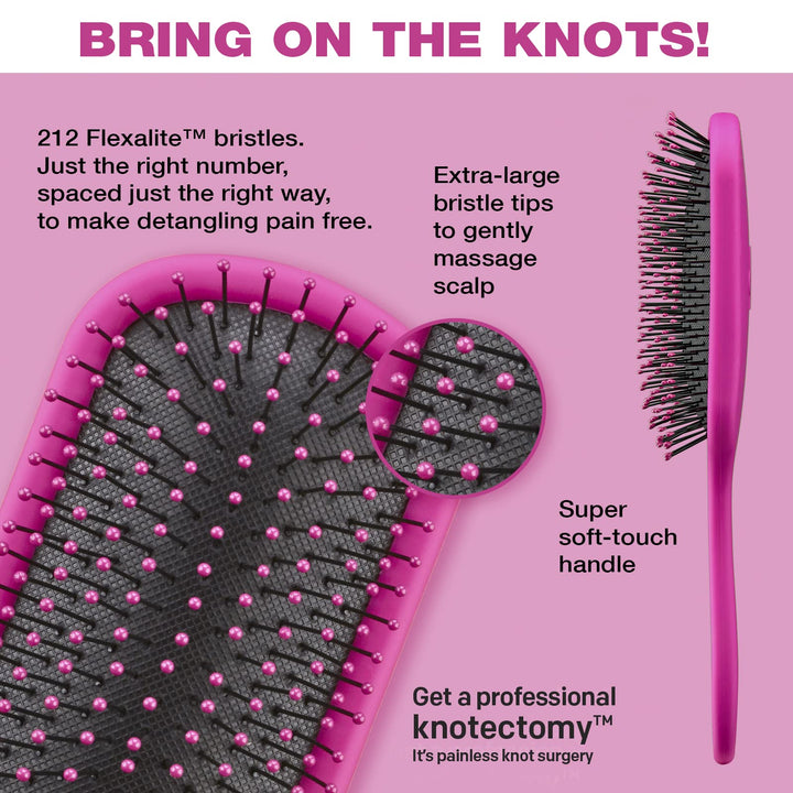 , The Knot Dr, Pro Brite Wet & Dry Detangler, Pink, 1 Brush