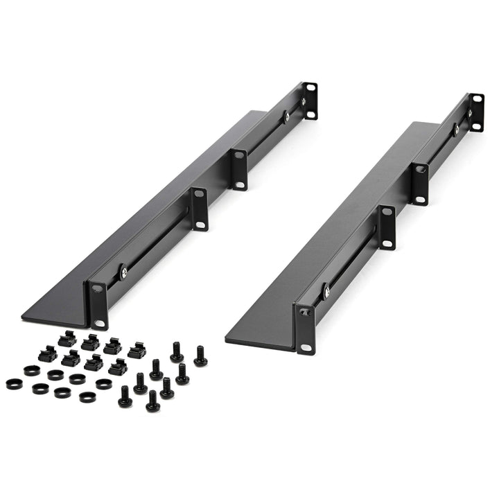 1U 19 inch Server Rack Rails - 24-36 inch Adjustable Depth - Universal 4 Post Rack Mount Rails - Network Equipment/Server/UPS Mounting Rail Kit HPE ProLiant Dell PowerEdge (UNIRAILS1UB)