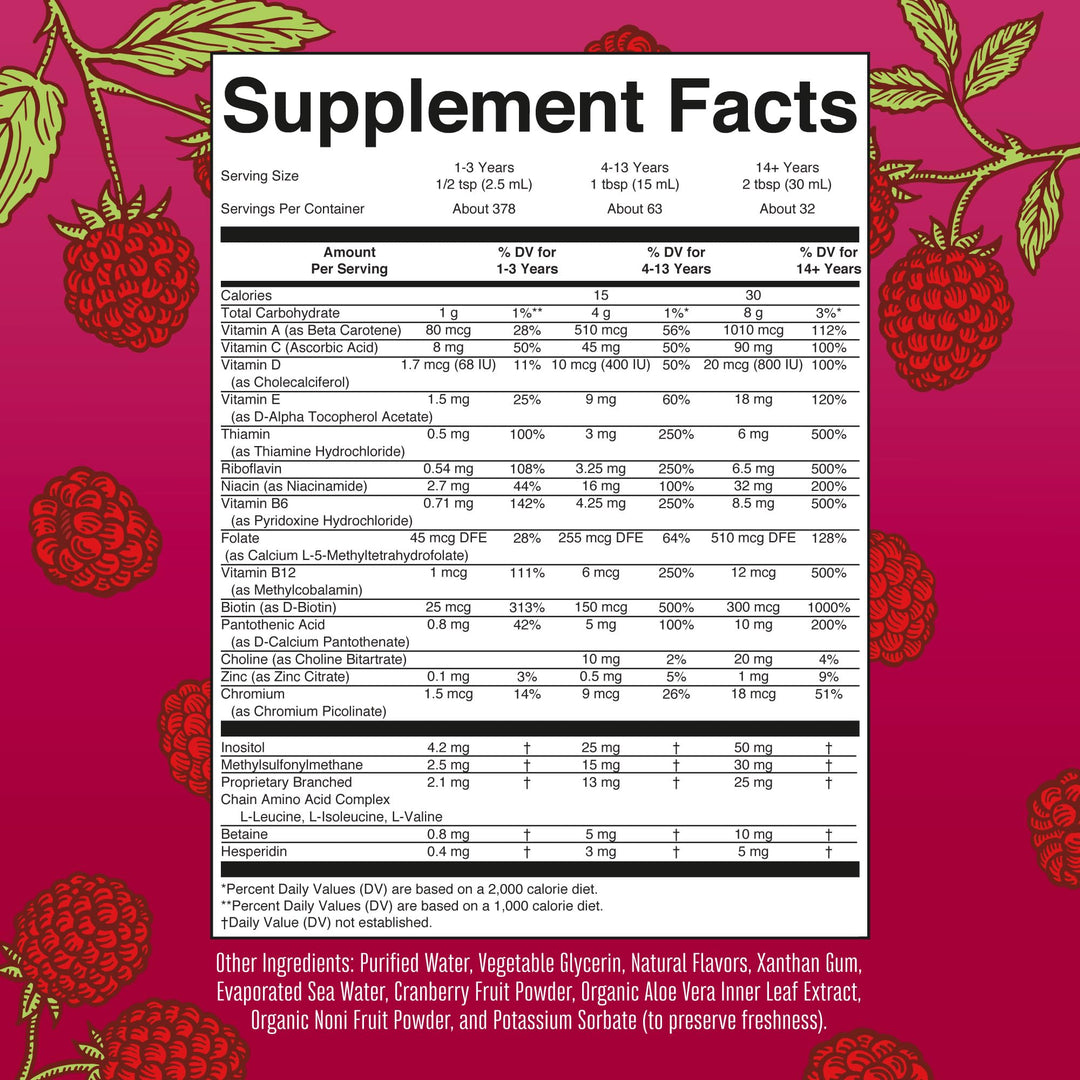 Multivitamin for Women Men & Kids | Vegan, Sugar Free | Womens Multivitamin & Multimineral | Beauty & Energy Women's Multivitamin | Non-GMO | 32 Fl Oz