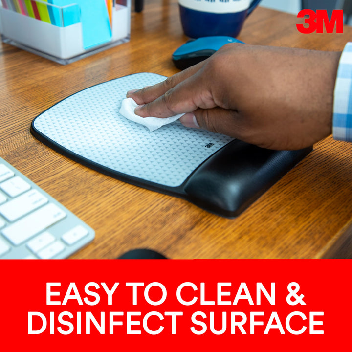 Precise Mouse Pad with Gel Wrist Rest, Soothing Gel Comfort with Durable, Easy to Clean Leatherette Cover, Optical Mouse Performance, 8.6 x 6.8, Black (MW309LE)