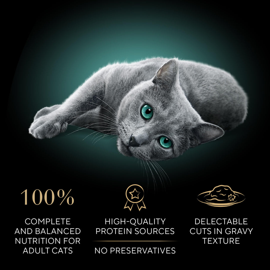 Sheba Perfect Portions Wet Cat Food Cuts in Gravy Variety Pack, Roasted Chicken Entree, and Tender Turkey Entree, 2.6 oz. Twin-Pack Trays, (12 Count, 24 Servings)