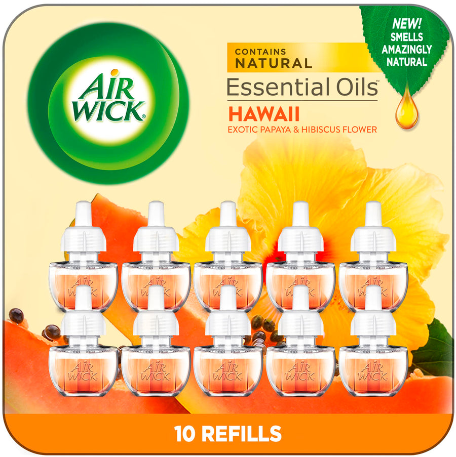 Plug in Scented Oil Refill, 10ct, Hawaii, Air Freshener, Eco Friendly, Essential Oils