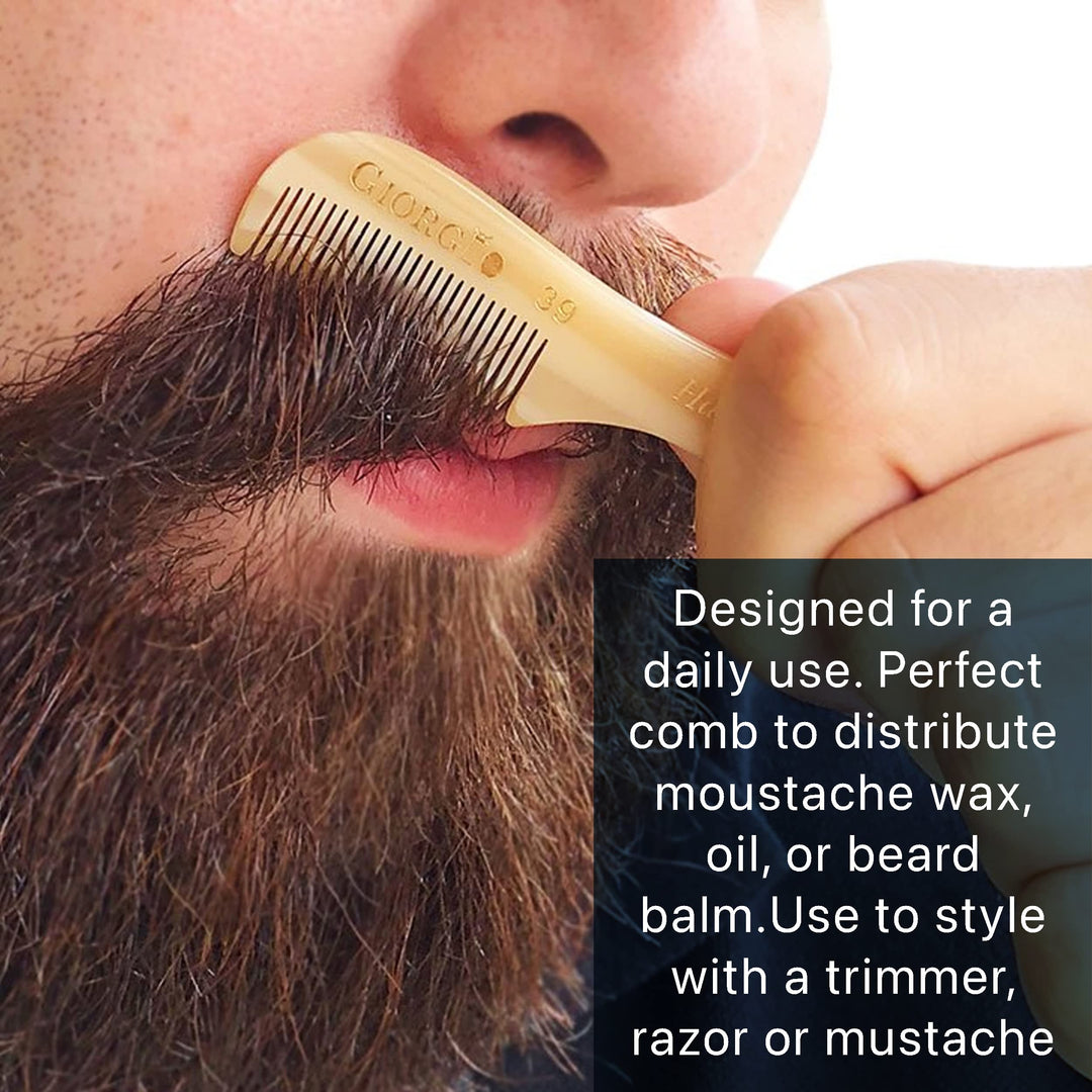 GWL G39 Mustache/Beard Flexible Imitation Horn Comb