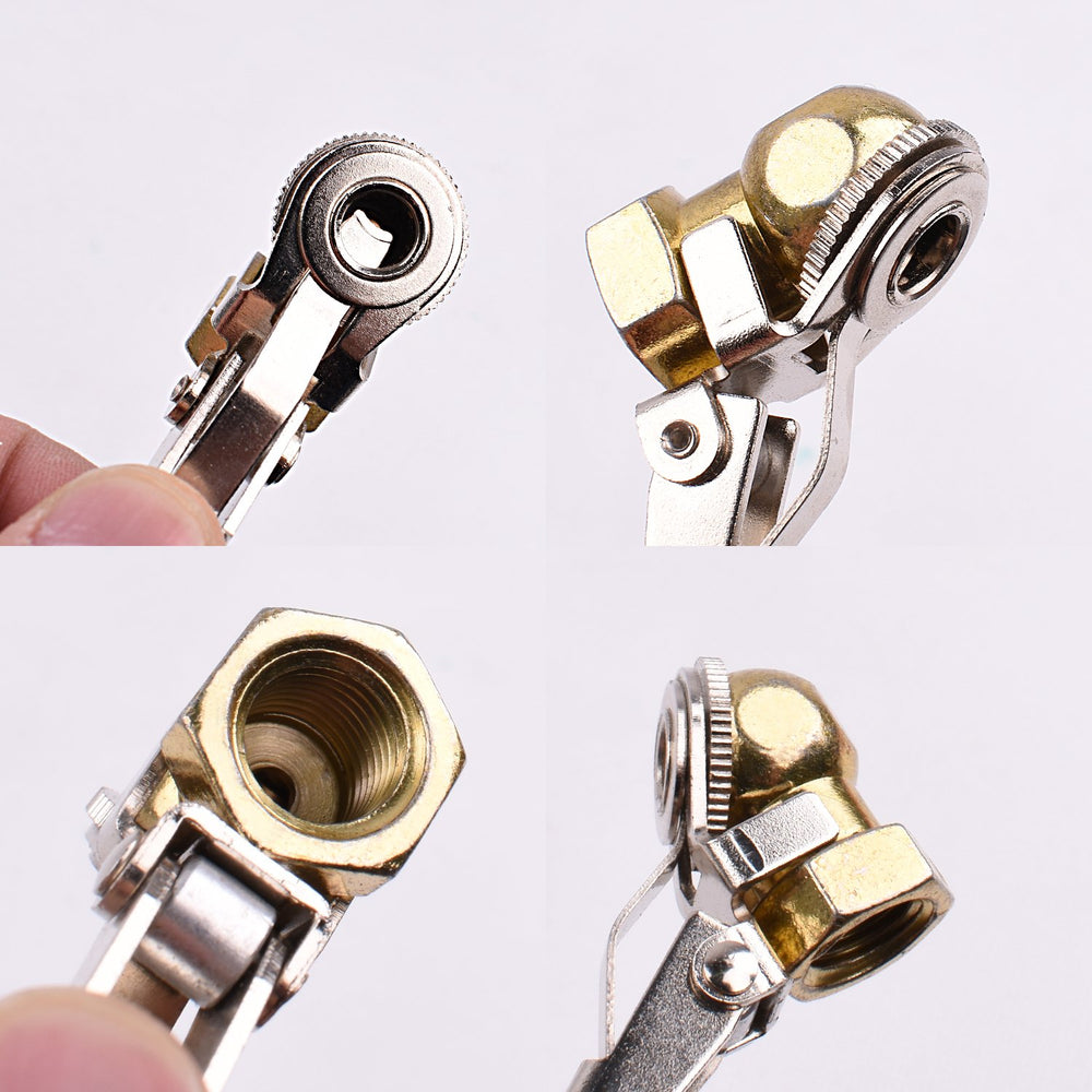 1/4 NPT Ball Foot Air Chuck with Clip, Truck Auto Car Tire Hose Tool,Clip-on Ball Foot Air Chuck, 1/4 Female Thread