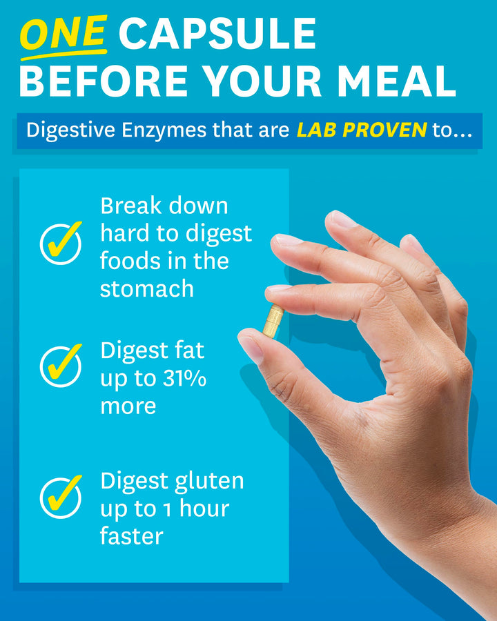 Digestive Enzymes for Gut Health - Probiotic Multi Enzymes with Prebiotics and Probiotics for Women and Men for Digestive Health and Bloating Relief, Daily Enzymes for Digestion -180 CT