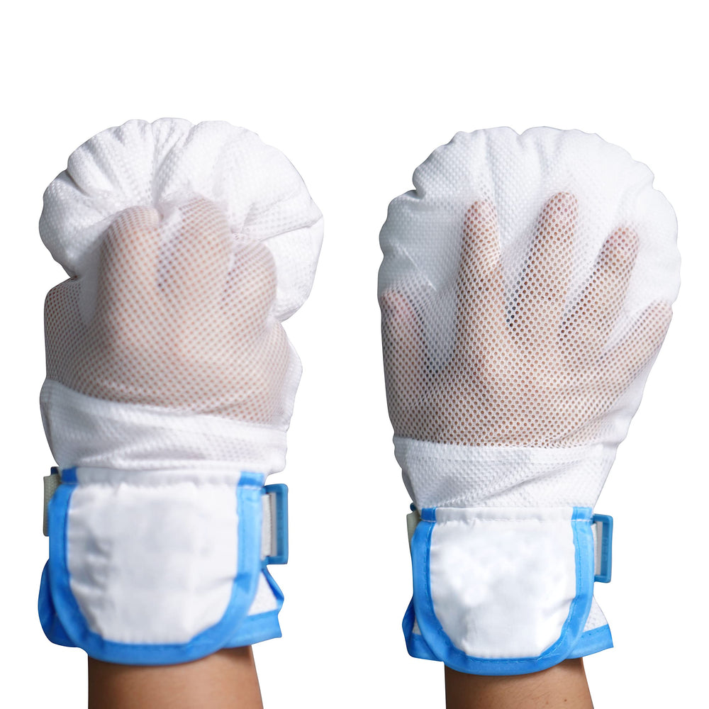 Medical Hand Restraints Safety Mitts Glove for Dementia Elderly and Patients, Fingers Separated Design with Breathable Mesh and Thick Sponge