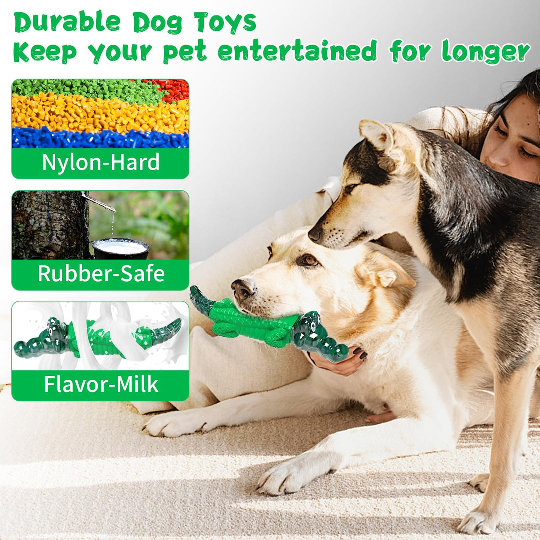 Dog Chew Toys for Aggressive Chewers - Indestructible Dog Toy to Reduce Pet Anxiety and Boredom for Small, Medium, Large Breed