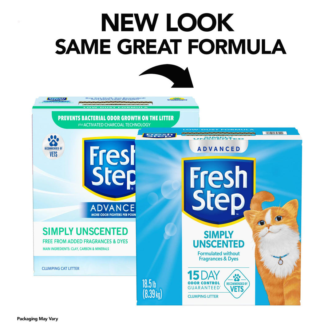 Advanced Simply Unscented Clumping Litter, Unscented Cat Litter Fights Odor on Contact, 18.5 lb. Box
