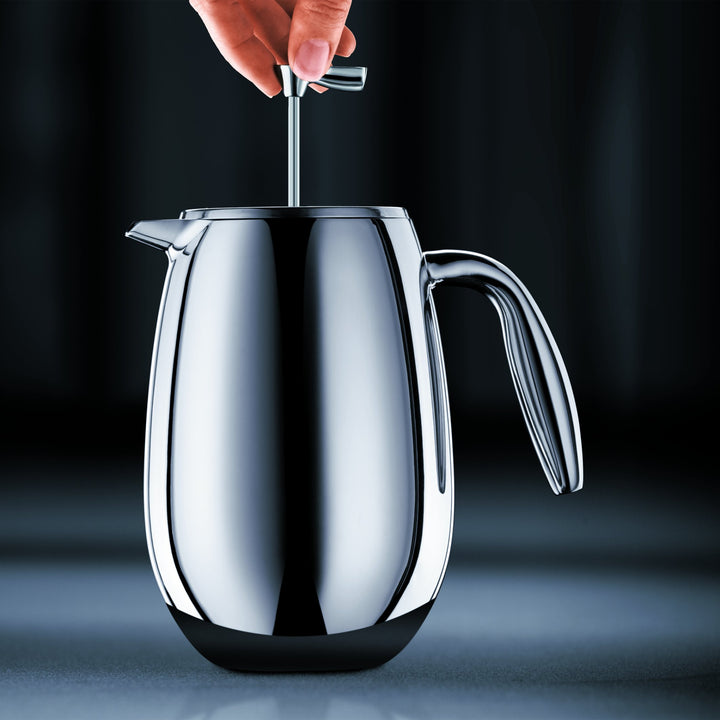 17 oz Columbia Thermal French Press Coffee Maker, Insulated Double Wall Stainless Steel, Chrome