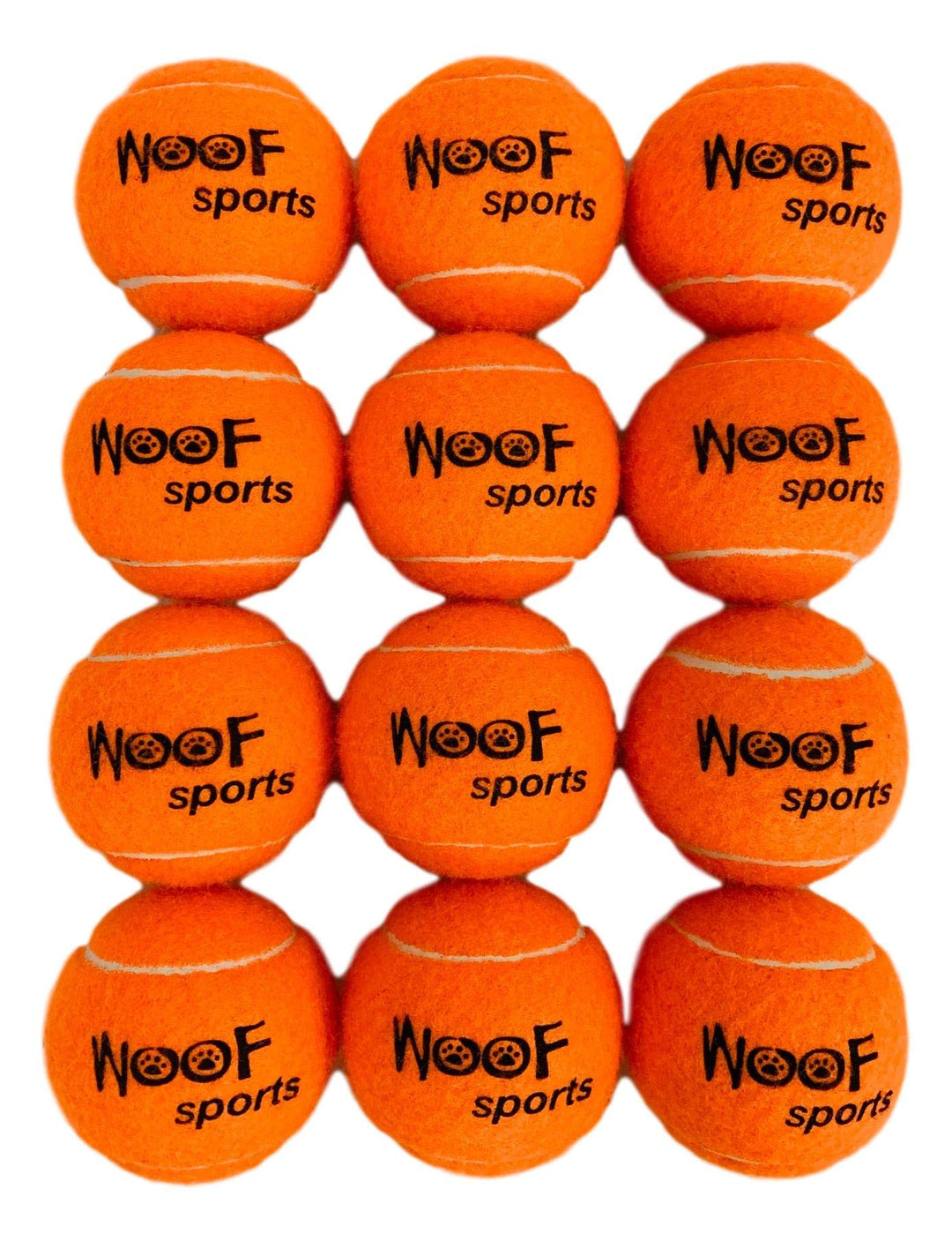 Dog Tennis Balls 12 Orange Tennis Balls for Dogs. Easy to Find! Includes Carrying Bag. Medium Size. Fits Standard Ball Launchers