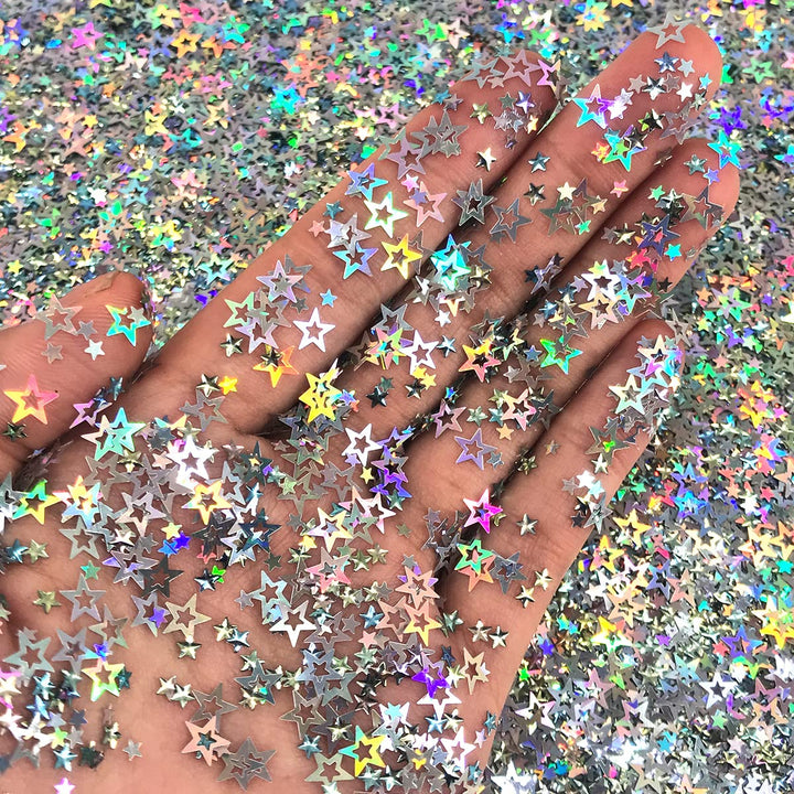 10 Grams Holographic STARS Cosmetic Glitter Festival Rave Beauty Makeup Face Body Nail