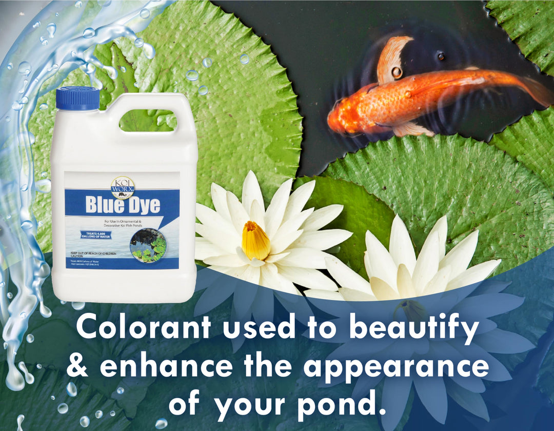 Sanco Industries KoiWorx Blue Dye - Ornamental and Decorative Pond Dye, Water Features and Fountains, Safe for Koi - 1 Quart