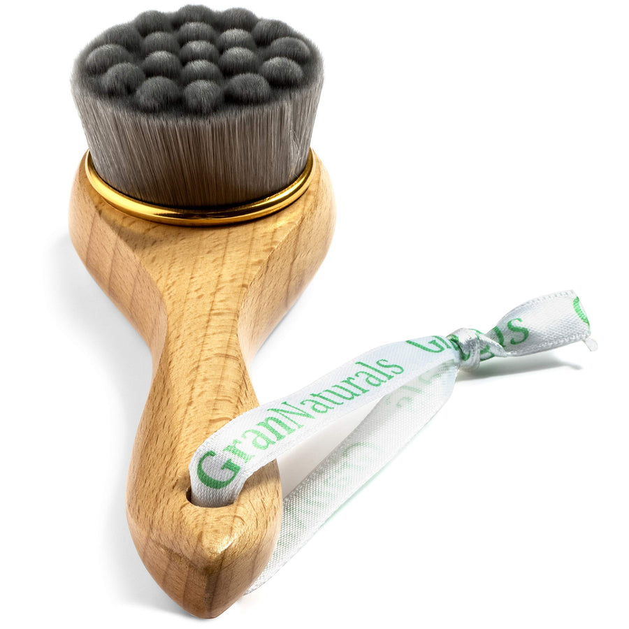 Manual Facial Cleansing Brush - Soft Bamboo Fibers - Skin Cleanser & Scrubber For Applying Face Mask, Acne Washing, Daily Deep Pore Cleaning - Men And Women