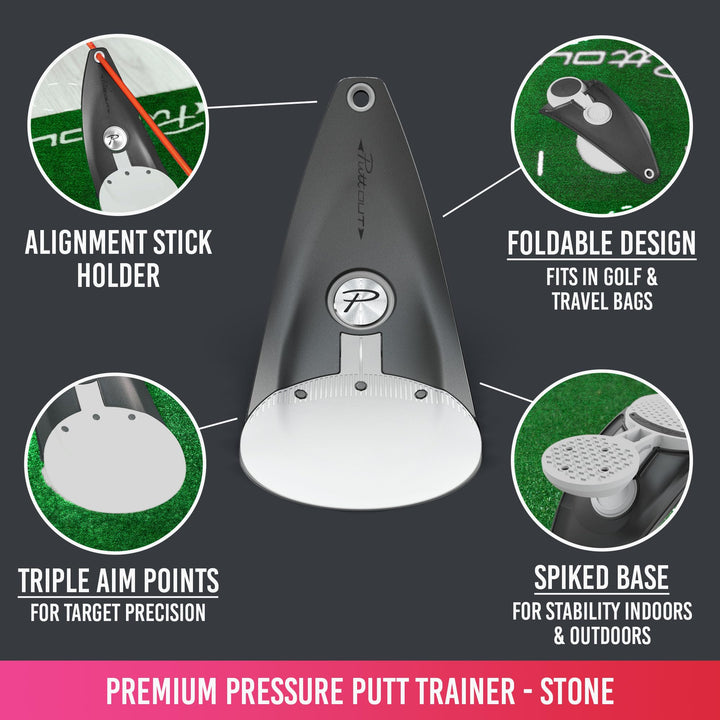 Premium Pressure Putt Trainer - Perfect Your Golf Putting (Stone)