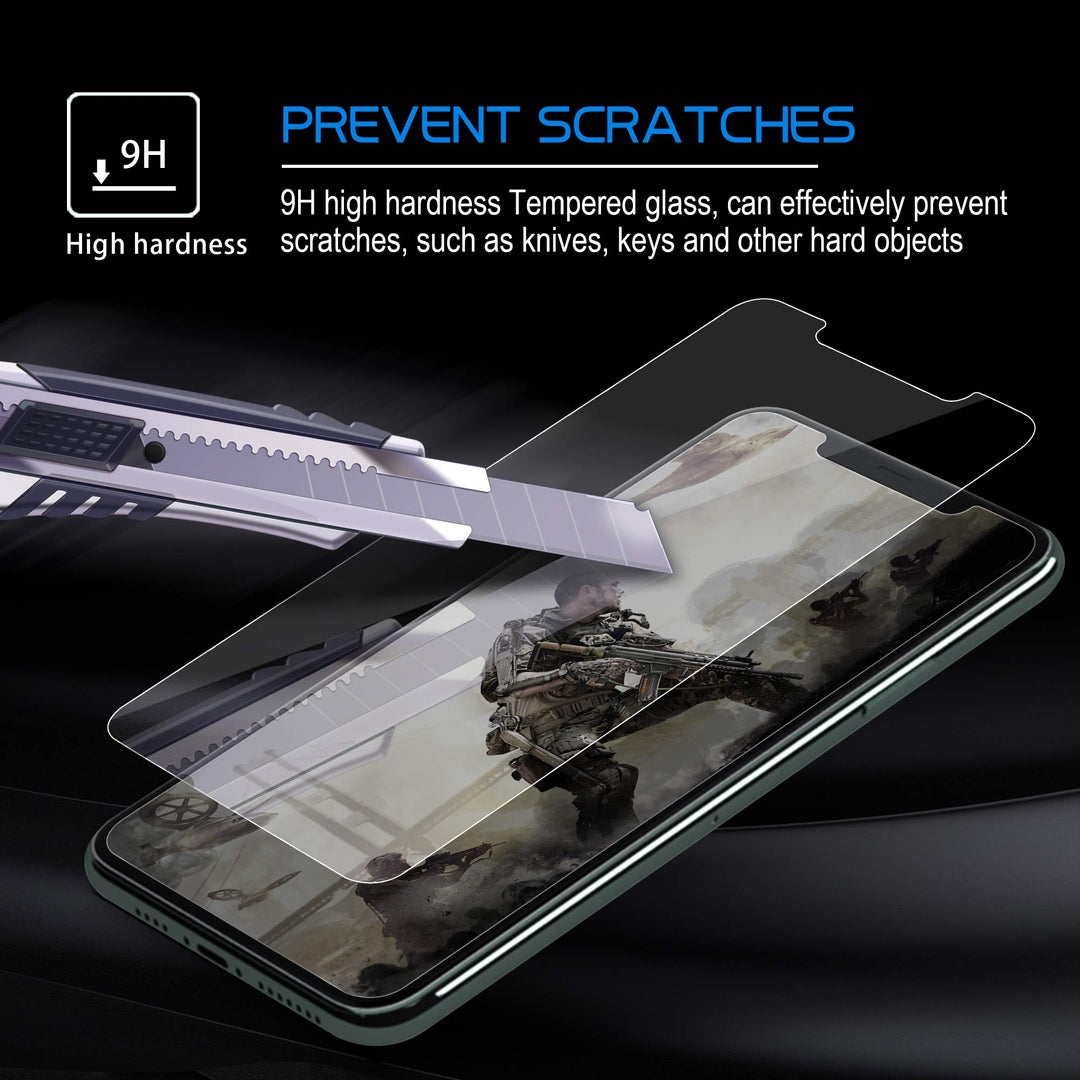 Screen Protector for iPhone 11 Pro/iPhone Xs/iPhone X, HD Tempered Glass, Anti Scratch Work with Most Case, 5.8 inch, 3 Pack