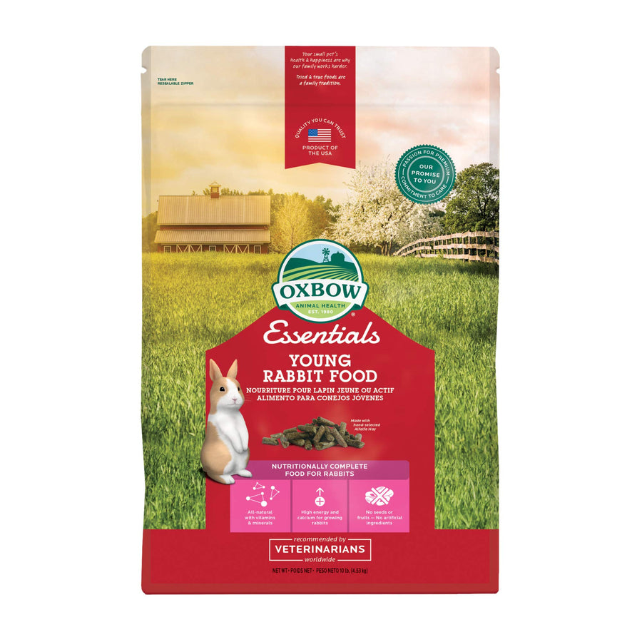 Essentials Young Rabbit Food - All Natural Rabbit Pellets- High Energy & Calcium for Young Rabbits- Made in the USA - All Natural Vitamins & Minerals- Veterinarian Recommended- 10 lb.