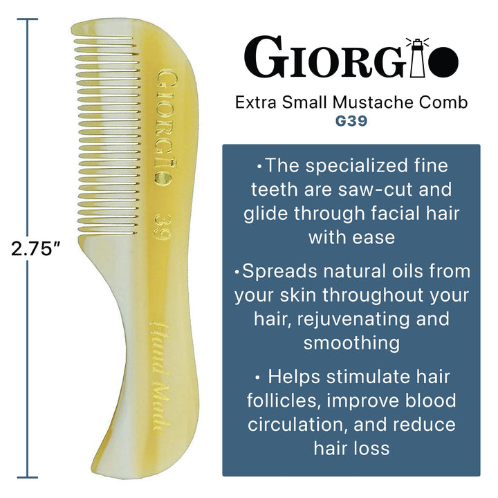GWL G39 Mustache/Beard Flexible Imitation Horn Comb