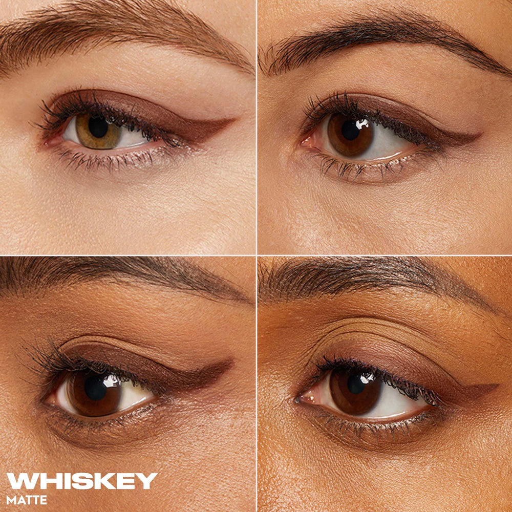 24/7 Glide-On Waterproof Eyeliner Pencil (Whiskey - Rich Brown Matte), Smudge-Proof, Transfer-proof, Long-lasting Colored Eye Liners, Hydrating Vitamin E, Cruelty-free - 0.04 oz