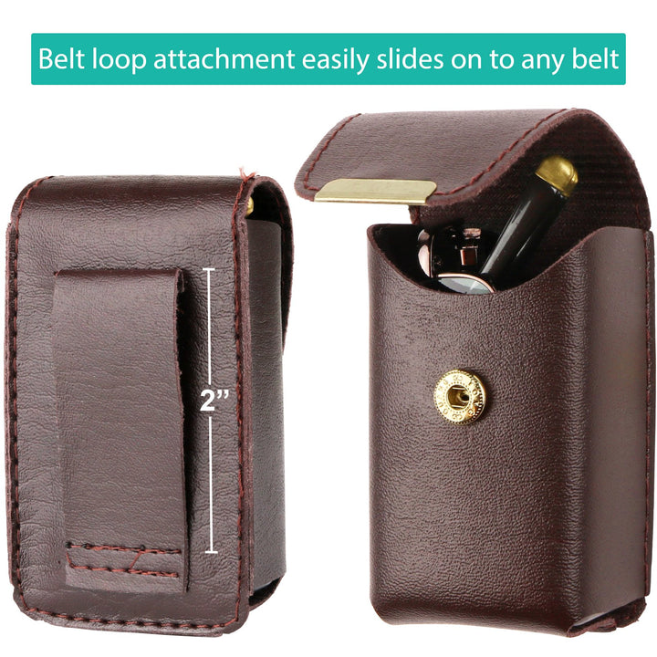 Reading Glasses Set of 2 Fashion Folding Readers with Leather Cases Brown and Gunmetal Glasses for Reading for Men and Women Set of Gunmetal and Brown 1.75