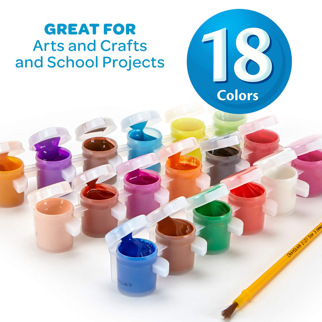 Washable Kids Paint Set & Paintbrush, Painting Supplies, 18 Count