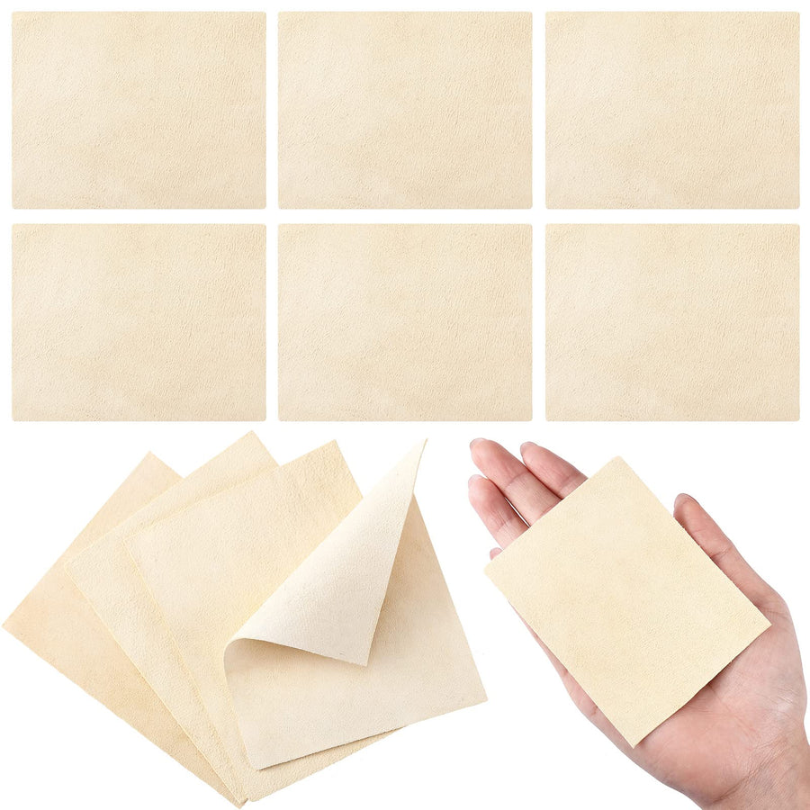 20 Pieces Pre Cut Chamois for Smoothing Pot Rim Chamois Clay Pottery Tools Soft Chamois Cloth Chamois Leather Pottery Tool Kit Ceramic Pottery Tools Supplies Ceramics Trimming Tools (3 x 3.7 Inch)