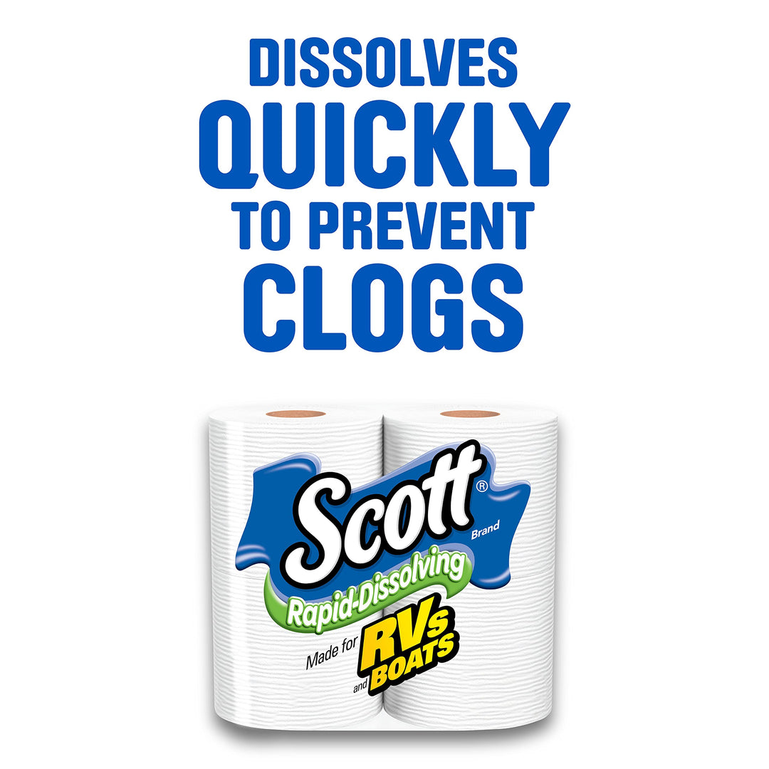 Rapid Dissolving Toilet Paper, 4 Rolls (Pack of 12)