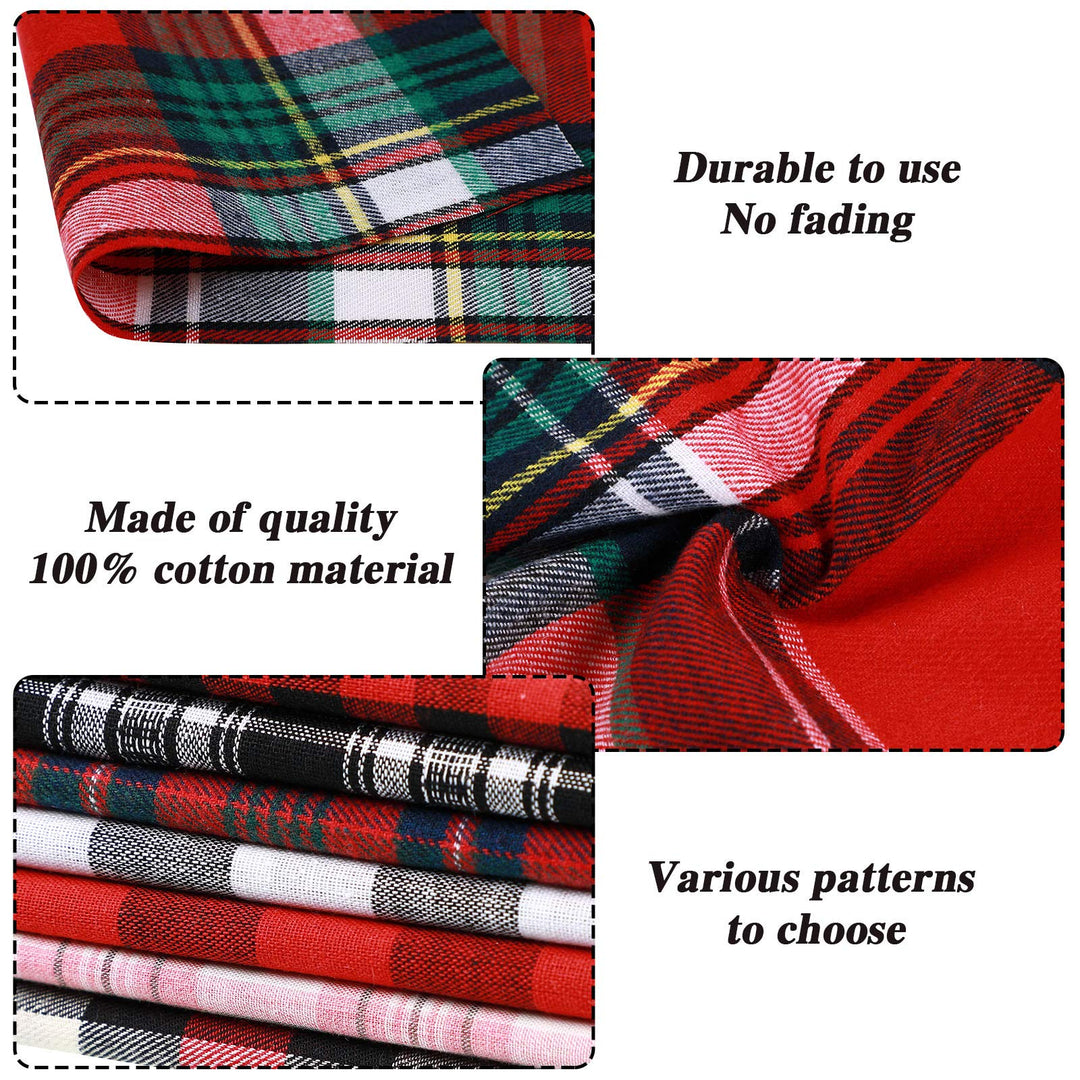 40 Pieces 9.84 x 9.84 Inch Check Print Fabric Plaid Bundle Squares Gingham Fabric Patchwork Colorful Sewing Fat Quarter for DIY Scrapbooking Quilting Craft Making Supplies, 20 Styles