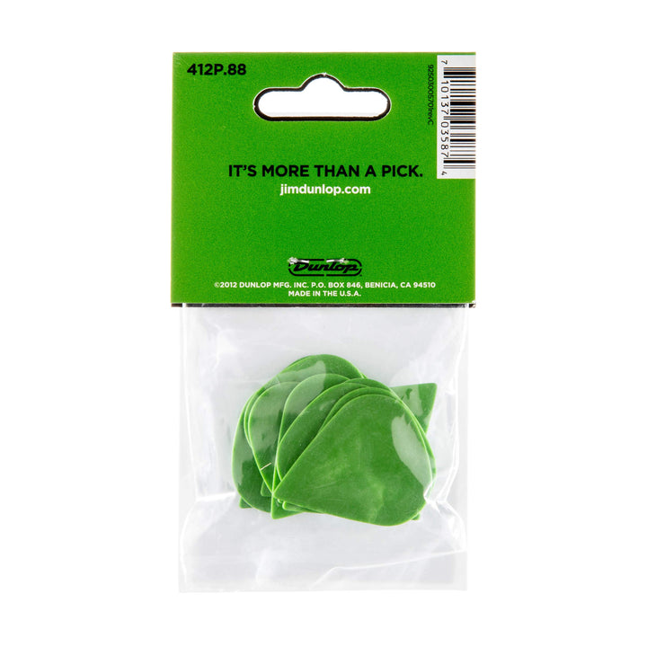 Dunlop 412P.88 Tortex® Sharp, Green, .88mm, 12/Player's Pack
