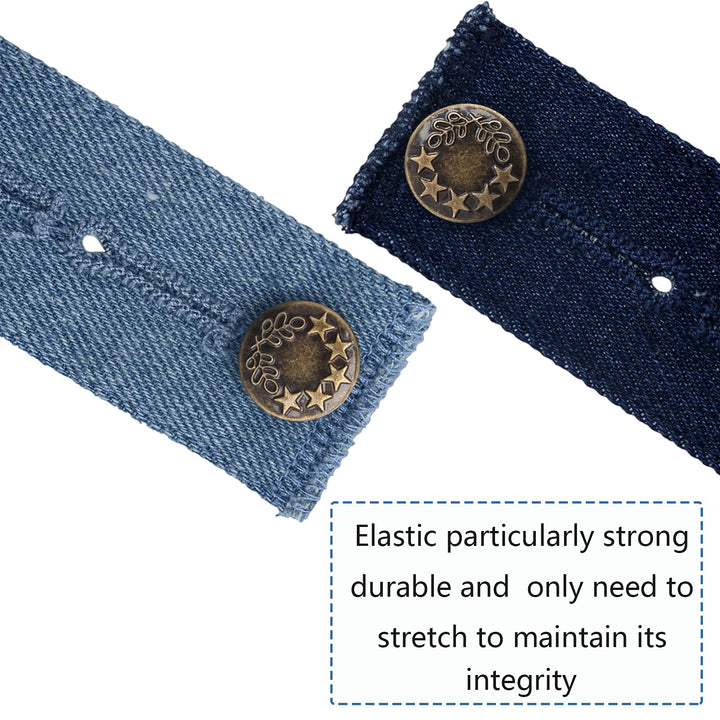 Set of 4 8.5 x 3.5 cm Extension Trousers for Pregnancy Men Women Jeans Trousers Skirts (4 Colours)