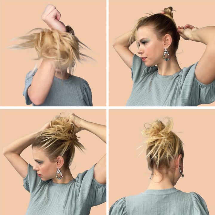 light brown12 : PRETTYSHOP Scrunchie Bun Up Do Hair piece Hair Ribbon Ponytail Extensions Wavy Curly or Messy Various Colors(light brown12)