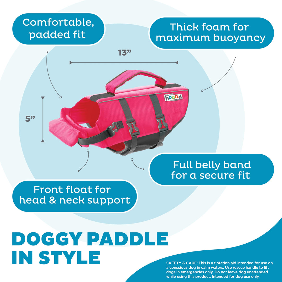 Granby Splash Pink Dog Life Jacket, Small