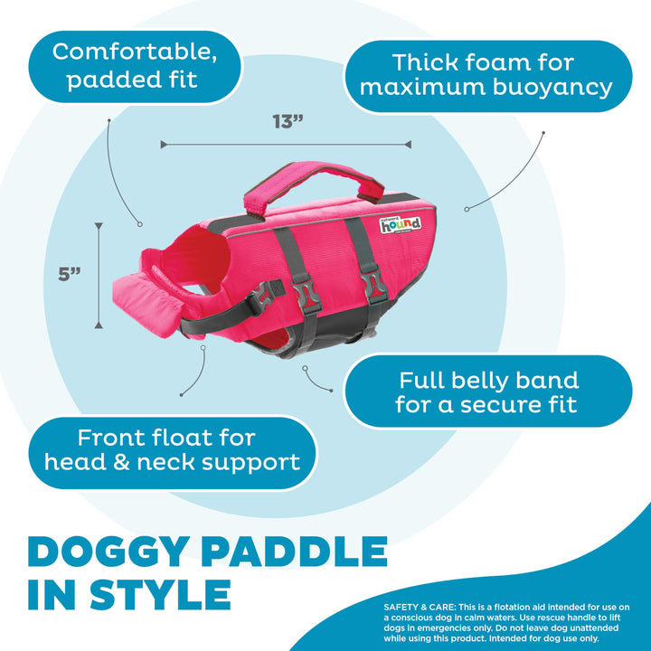 Granby Splash Pink Dog Life Jacket, Small