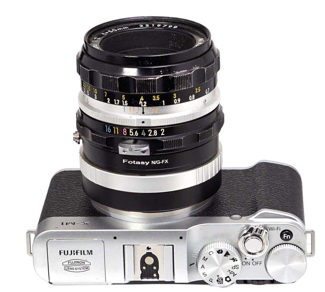 Copper NK G AFS lens to Fuji X Lens Adapter, Nikkor F to X Mount Adapter, Compatible with Fujifilm X-Pro1 X-Pro2 X-Pro3 X-E2 X-E3 X-A10 X-T1 X-T2 X-T3 X-T4 X-T10 X-T20 X-T30 X-T30II X-T100 X-H1