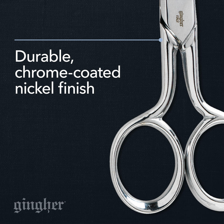 Gingher Fabric Scissors - 5 Premium Forged Steel Shears - Sharp Knife Edge Sewing Scissors for Fabric Cutting with Protective Sheath, Ambidextrous Design, Small Craft Scissors